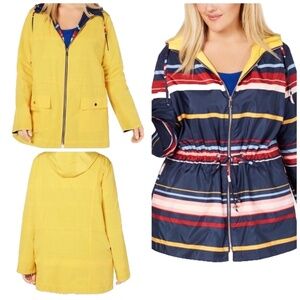 Charter Club Women's Hooded Anorak Reversible Rain Jacket Plus Size 0X